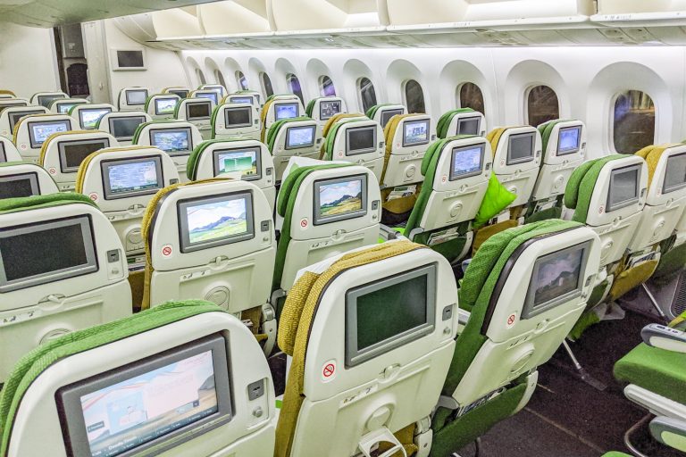 20191218 Ethiopian Airlines Economy EWR LFW KGenter cabin angled 768x512